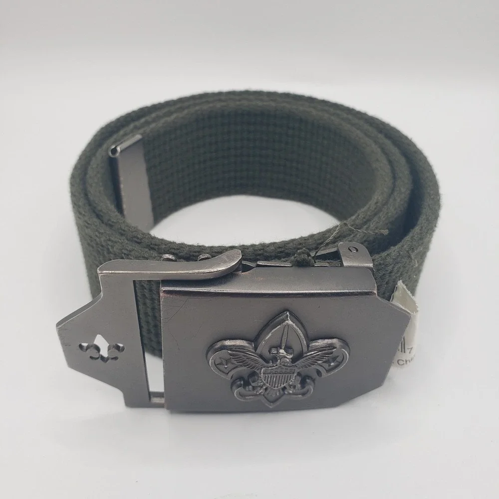 Boy Scouts of America BSA Green Canvas Web BELT Metal Buckle Size S/M 32